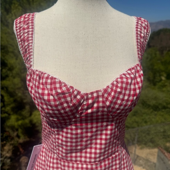 NWOT Princess Polly Faubert Red Gingham Mini Dress - Picture 5 of 8